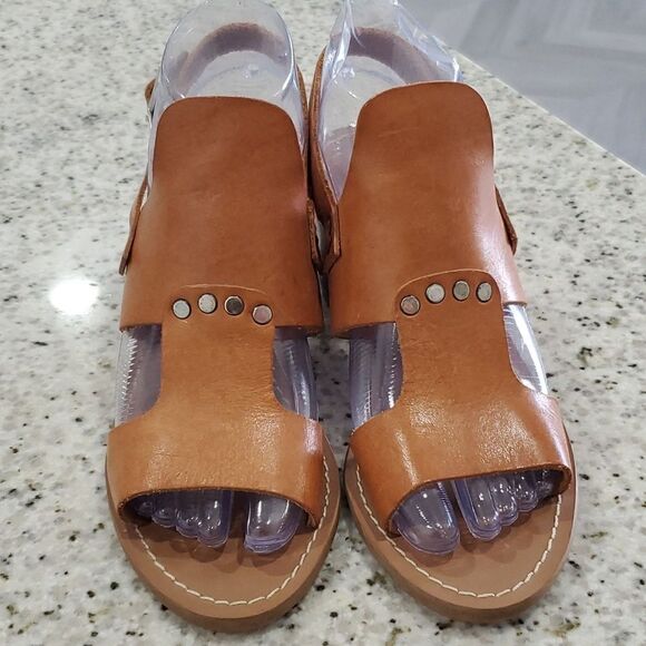 Barbara Barbieri Cognac Leather Heels Sz 6 - Picture 1 of 7